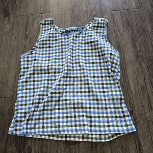 Vintage Gingham Print Tank Top